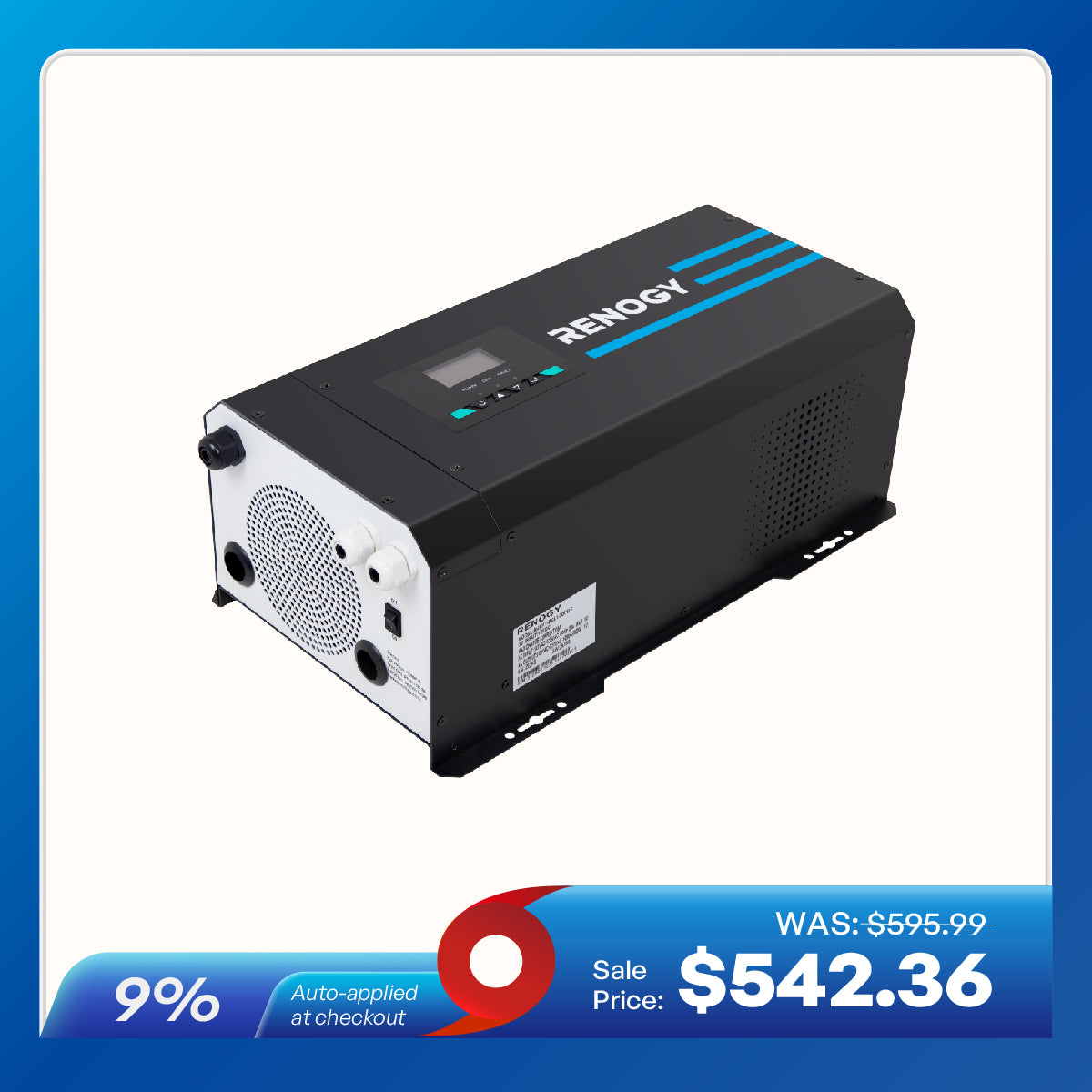 2000W 12V Pure Sine Wave Inverter Charger w/ LCD Display