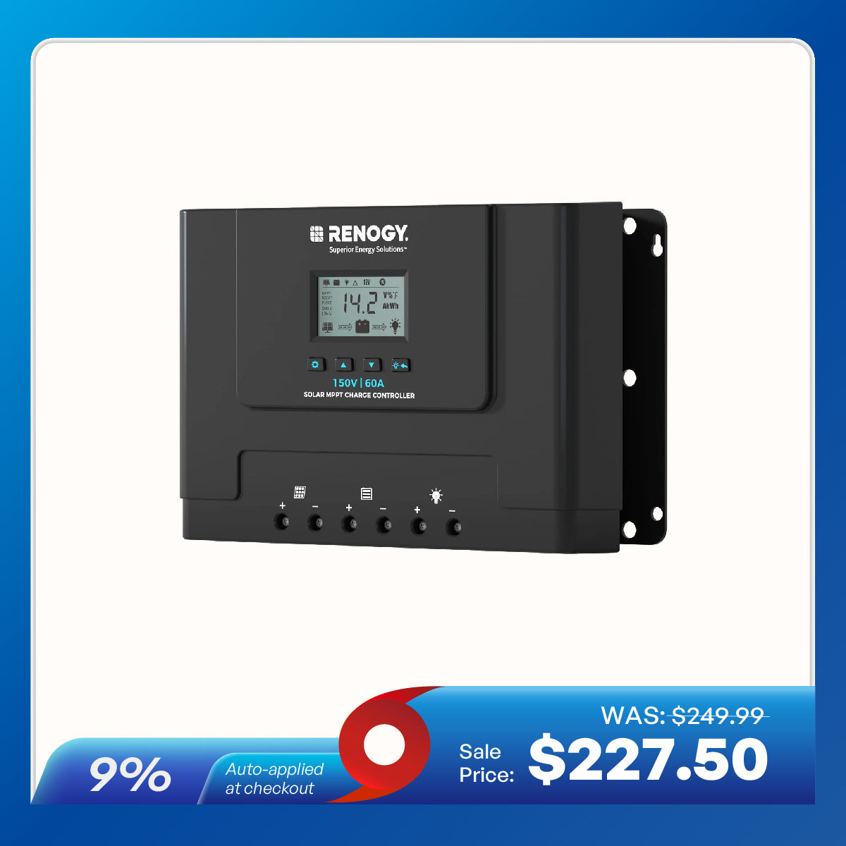 Rover Lite 12V/ 24V/ 36V/ 48V 60A MPPT Solar Charge Controller