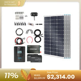 400W 12V Complete Solar Panel Kit with 2.4kWh Batteries