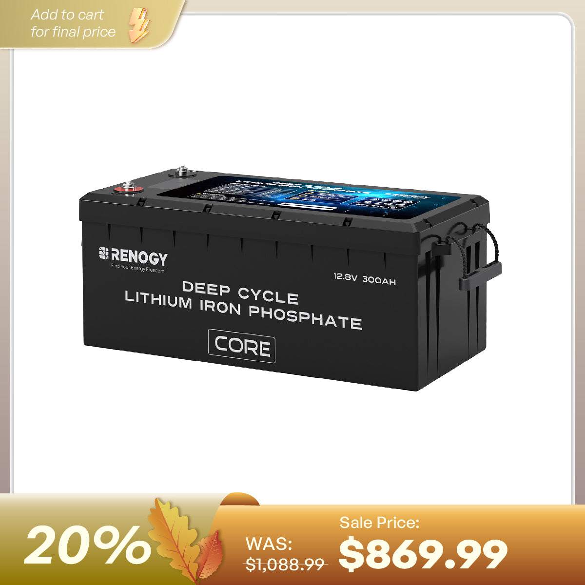 12V 300Ah Deep Cycle Lithium Iron Phosphate Battery w/Self-Heating | Core Series