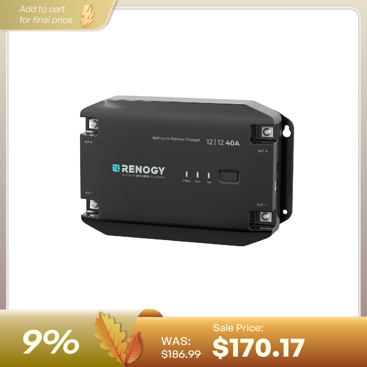 12V 20A/40A DC to DC Battery Charger