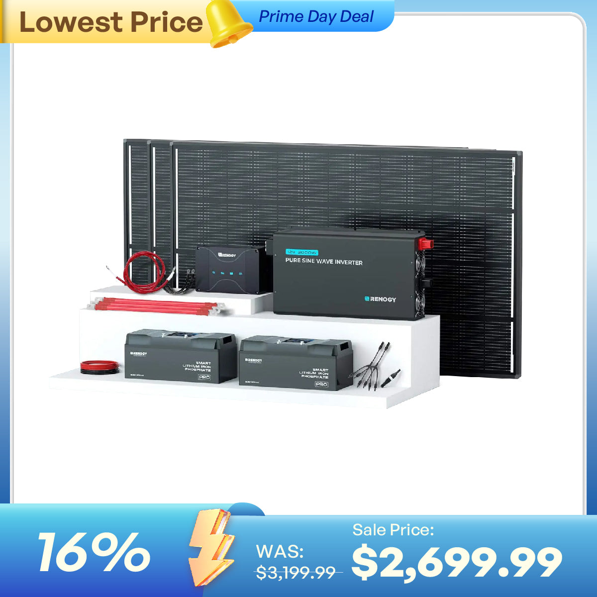 600W 12V ShadowFlux™ Solar Panel Kit with 5.12kWh Battery