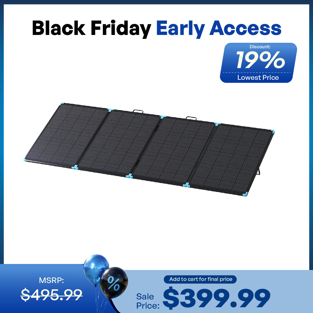 Maleta de panel solar portátil ligero 220/400W