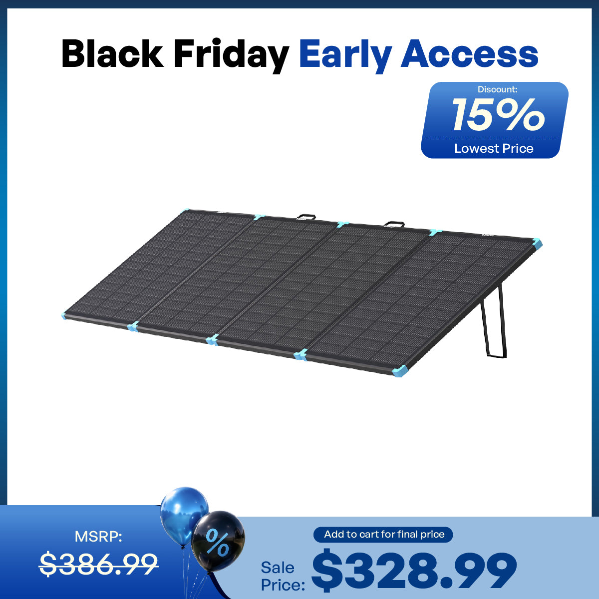 Maleta portátil de panel solar ligero tipo N de 100/300W