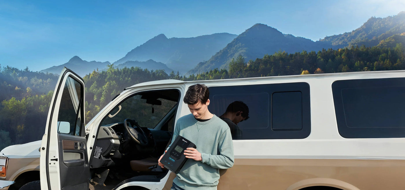 Renogy solar battery chargier with the 12V 50A DC-DC + MPPT