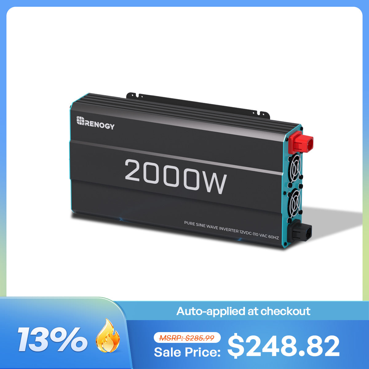 Renogy 2000W 12V Pure Sine Wave Inverter 