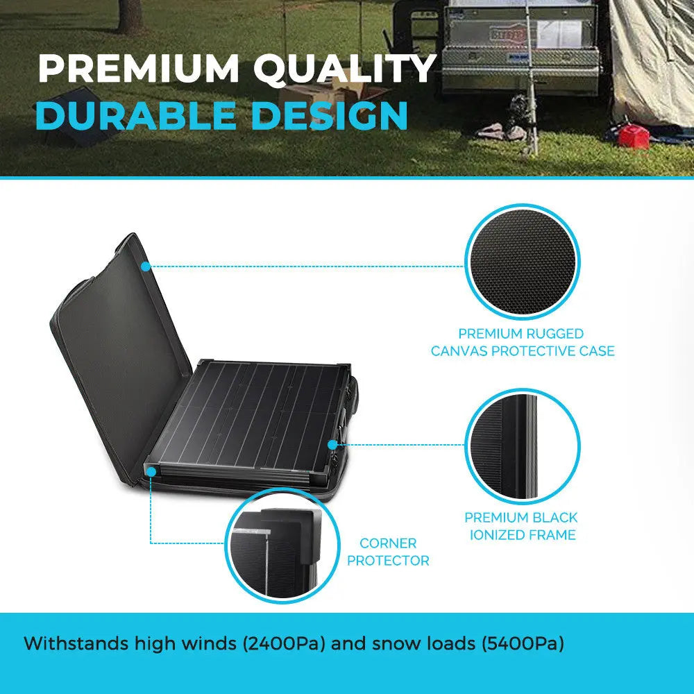 100 Watt 12 Volt Monocrystalline Foldable Solar Suitcase with Voyager