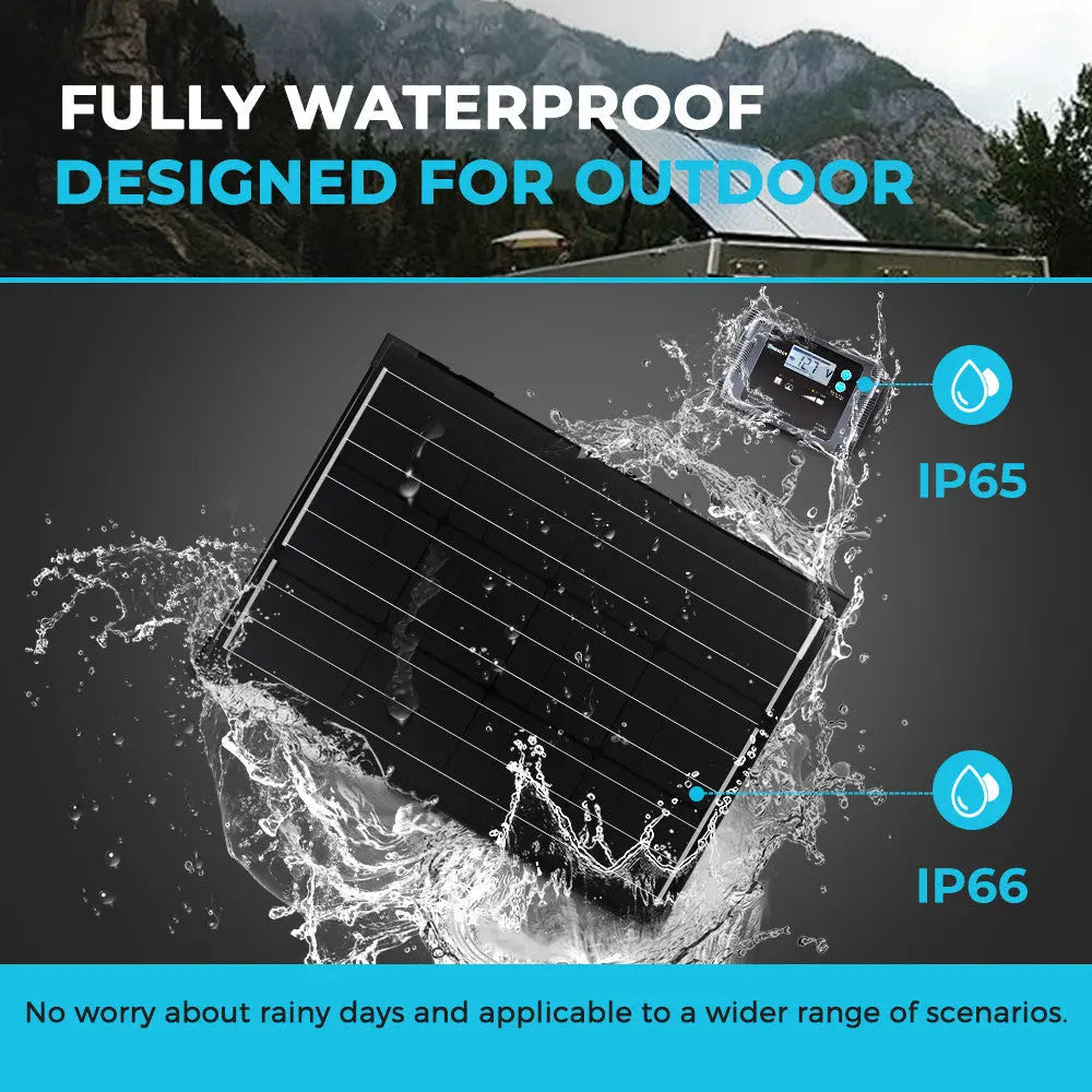 100 Watt 12 Volt Monocrystalline Foldable Solar Suitcase with Voyager