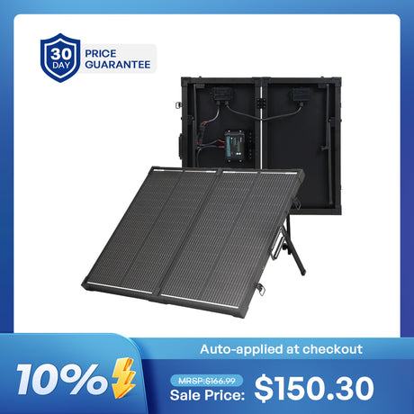 Renogy 100W 12V N-Type Portable Solar Panel Suitcase Kit with 20A PWM Controller