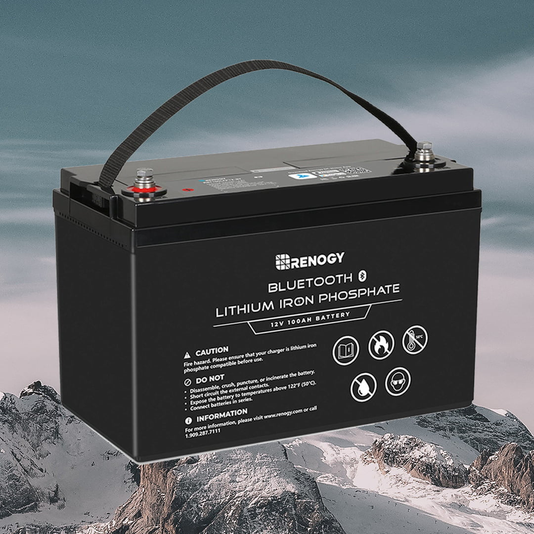 12V 100Ah Lithium Iron Phosphate Battery w/ Bluetooth